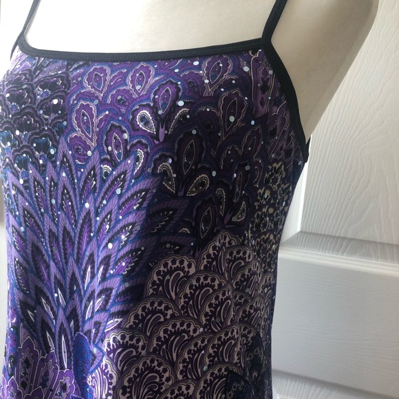 Dream Dancer Spaghetti Strap Purple Sequin SunDress Sz Small NWOT - Picture 6 of 13